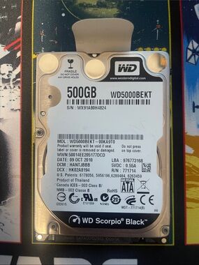 WD 500GB WD5000BEKT Scorpio Black 2.5" SATA Internal Laptop Hard Drive - Black